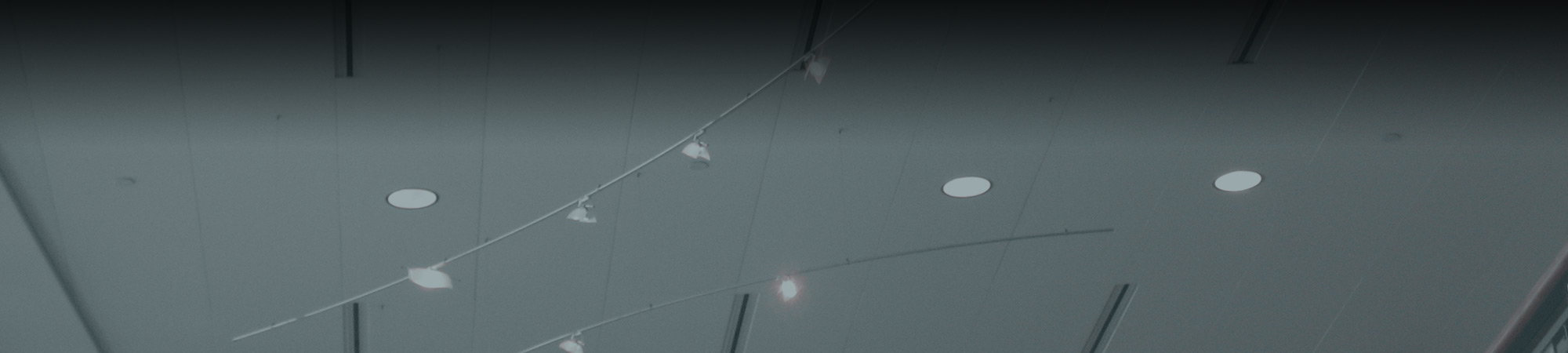 Commercial accoustical ceiling application with track lighting and recessed lights