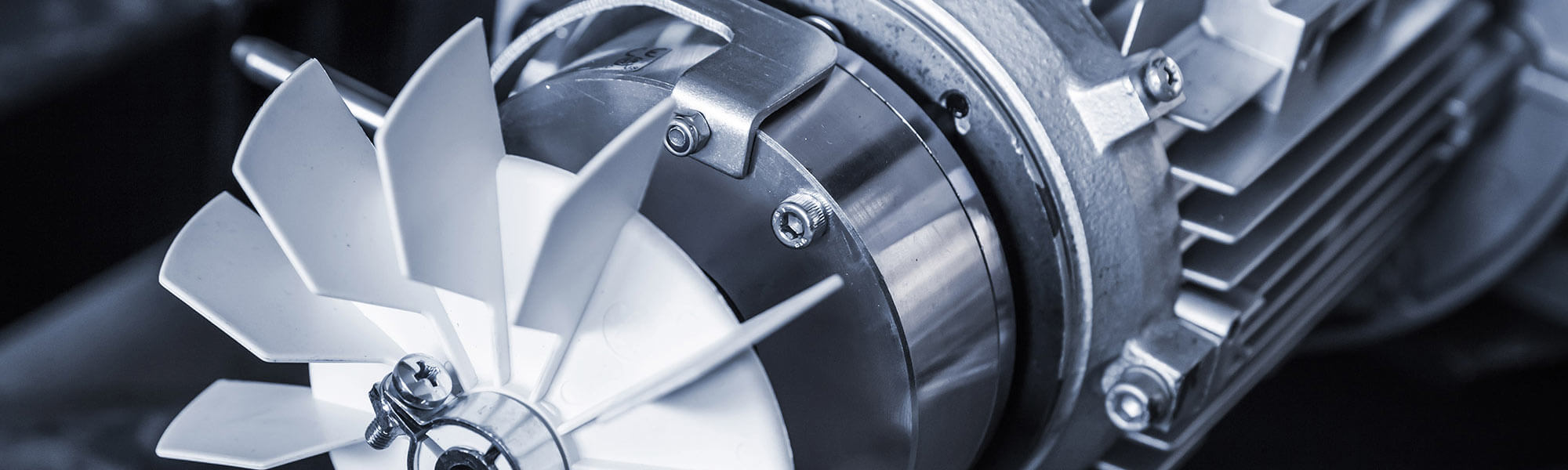 Close up of an electric motor fan